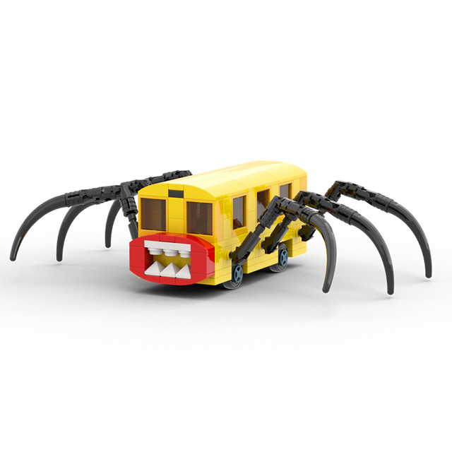 Moc horror jogo choo-choo charles ônibus comedor blocos de construção trem  aranha monstro figuras tijolos